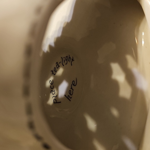 🤎🤍Blue Sky Heather Goldminc Ceramic Ghost Bear Figurine with Pumpkin - Picture 10 of 11